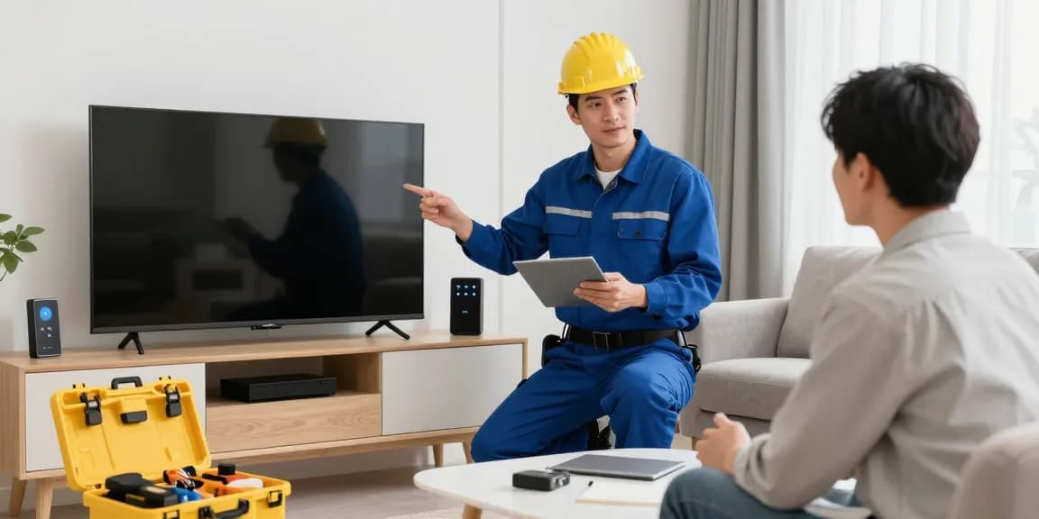 Trusted local service provider offering British IPTV installation in a modern home.
