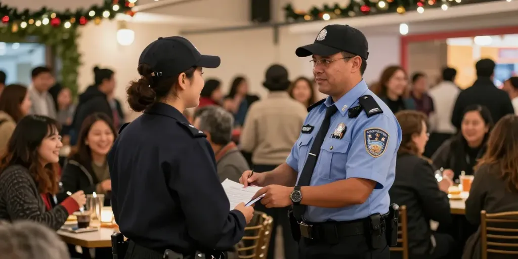 Security Guards providing professional crowd management at a local event, ensuring safety in the community.