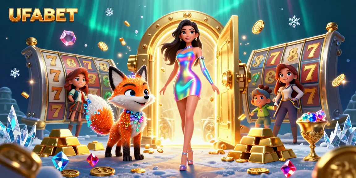 UFABET game strategies illustrated with vibrant 3D characters and slot game elements